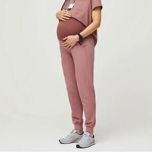 FIGS Zamora Maternity Jogger Scrub Pants Mineral Mauve Womens Tall Size XXS NWT